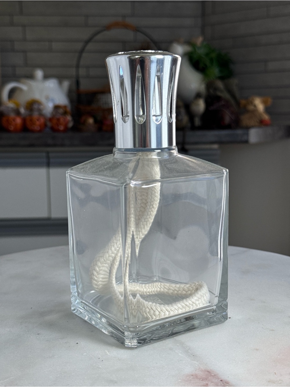 French Glass Fragrance Oil Lamp Home Décor Accent